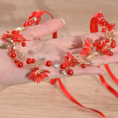 Artificial Red Bokul Design Headband 